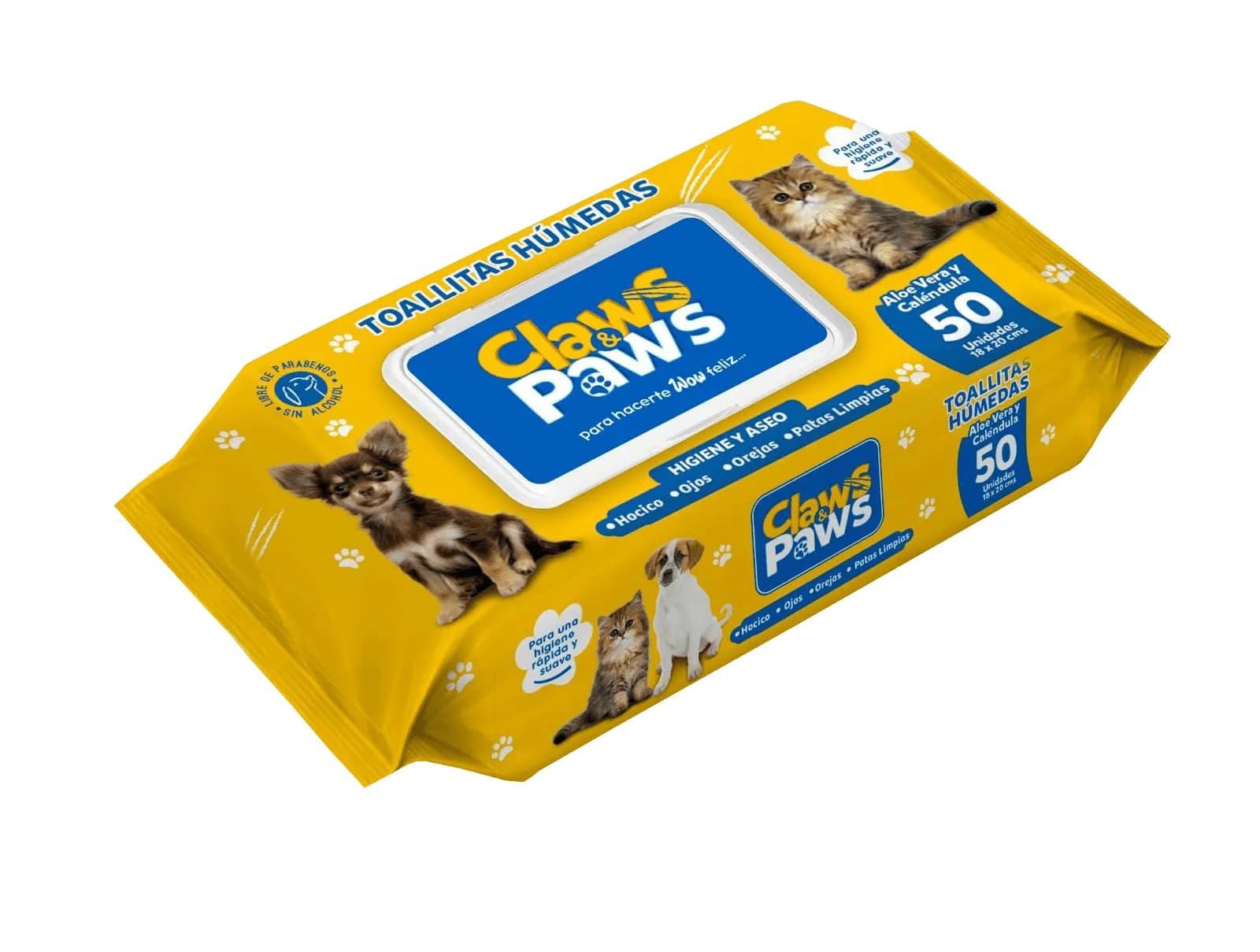 Claws & Paws Toallitas Húmedas para Perros y Gatos