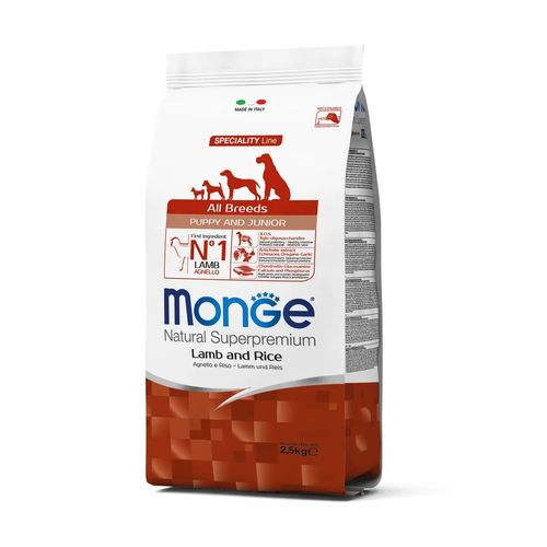 Monge Cachorro y Junior Todas Las Razas Cordero y Arroz 2.5 kg