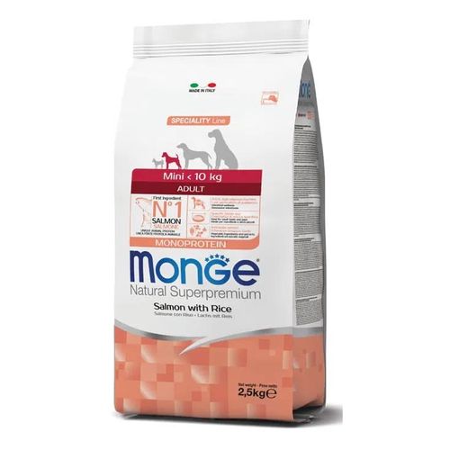 Monge Perro Adulto Raza Mini < 10 kg Salmón y Arroz 2.5 kg