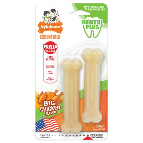 Nylabone Juguete Para Perro Daily Dental Durable Chew Twin Pack Chicken - XS