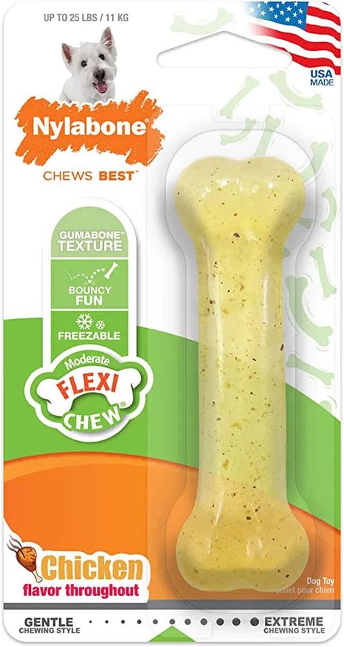 Nylabone Juguete Para Perro Flexi Chew Bone Chicken - Regular