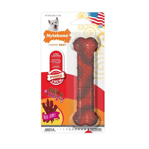 Nylabone Juguete Para Perro Power Chew Textured Bone Beef Jerky - Regular