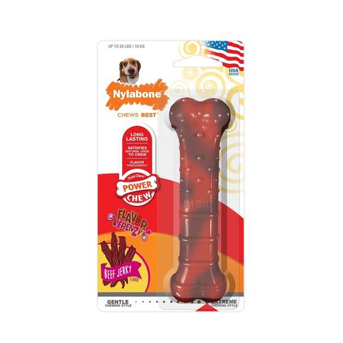 Nylabone Juguete Para Perro Power Chew Textured Bone Beef Jerky - Wolf