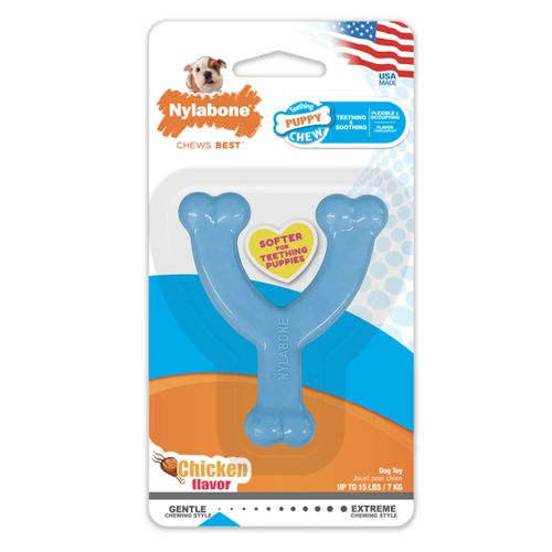 Nylabone Juguete Para Cachorro Chew Blue Wishbone Chicken - Petite