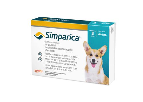 Simparica 10 - 20 kg (40 mg) X3 Tabletas