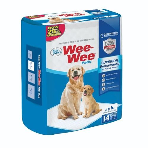 Wee Wee 24 H Protection Pads For Puppies & Adult Dogs X14 unidades