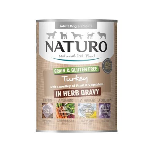 Naturo grain & Gluten Free Perro Adulto Pavo Con Frutas Y Verduras 390 gr