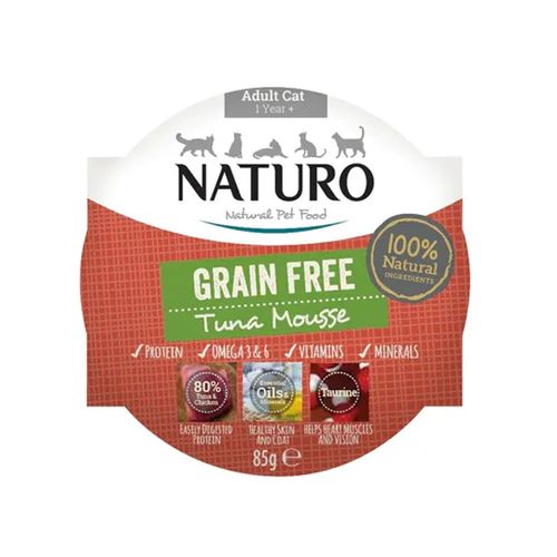 Naturo grain Free Mousse De Atún Para Gatos Adultos 85 gr
