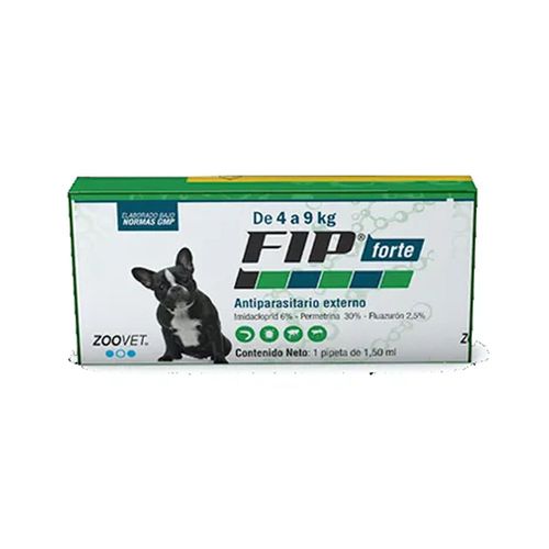 Fip Forte Pulguicida y Garrapaticida Para Perros De 4 - 9 kg (x1 Pipeta De 1.5 ml)
