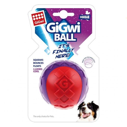 GiGwi Juguete Para Perro Ball Squeaker Rojo/Morado - Small