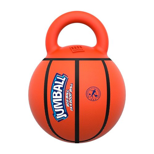 GiGwi Juguete Para Perro Jumball Pelota De Basketball Con Mango De Goma - Medium