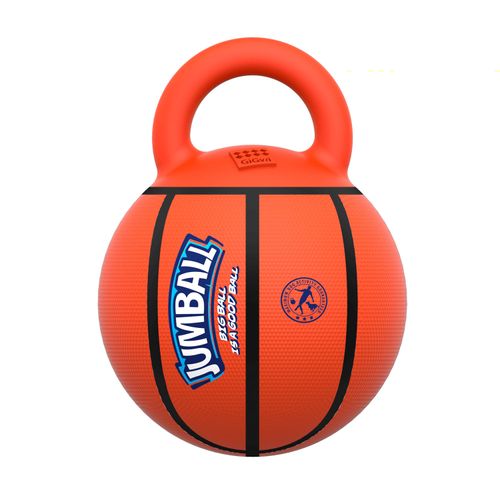 GiGwi Juguete Para Perro Jumball Pelota De Basketball Con Mango De Goma - Small