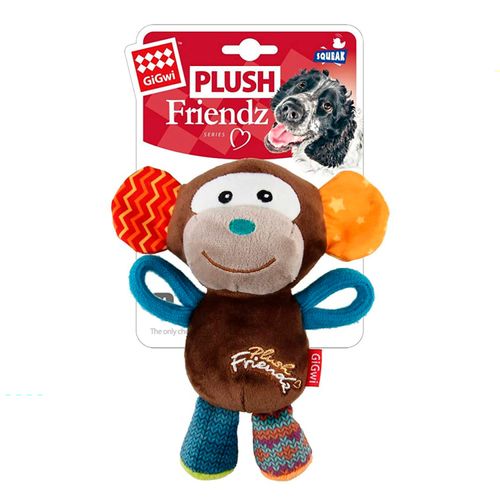 GiGwi Juguete Para Perro Plush Friendz Mono Multicolor Con Squeaker