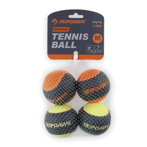 Skipdawg Juguete Para Perro Pelota De Tenis 4 Pack - Medium