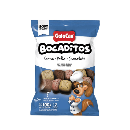 Golocan Bocaditos Carne, Pollo y Chocolate 100 gr