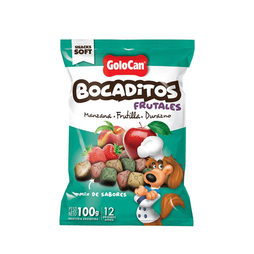 Golocan Bocaditos Manzana, Frutilla y Durazno 100 gr