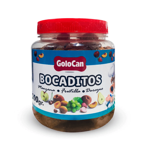 Golocan Bocaditos Manzana, Frutilla y Durazno 500 gr