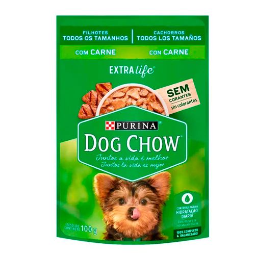 Dog Chow Alimento Húmedo Para Cachorros Razas Pequeñas Carne y Leche 100 gr