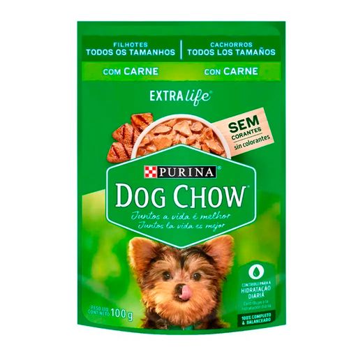 Dog Chow Alimento Húmedo Para Cachorros Razas Pequeñas Carne Y Leche 100 gr