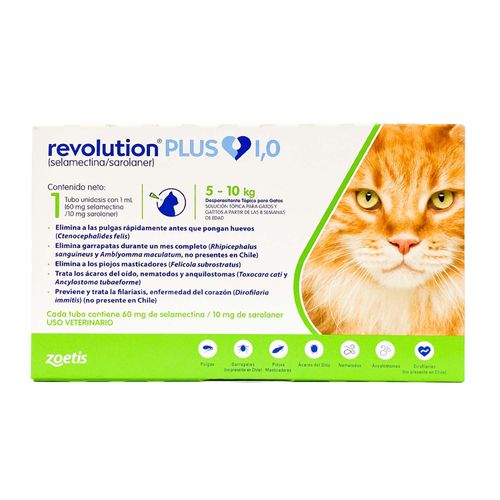 Revolution Plus Gato 5 - 10 kg X1 Unidad 1 ml