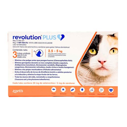 Revolution Plus Gato 2.5 - 5 kg X3 Unidades 0.50 ml