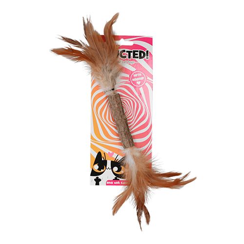 Addicted Cat Juguete Para Gato - Vara Con Oruga Y Plumas