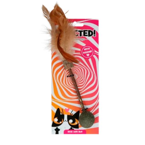 Addicted Cat Juguete Para Gato - Vara Con Esfera Y Plumas