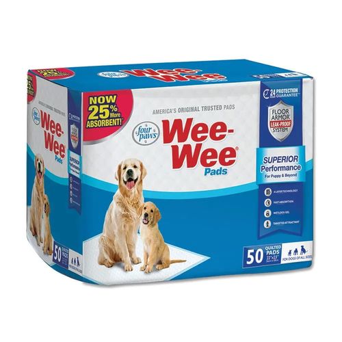 Wee Wee 24H Protection Pads For Puppies & Adult Dogs X50 Unidades