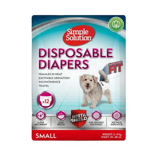 Simple Solution Disposable Diaper Pañales Desechables Super Absorbentes X12 Unidades - S