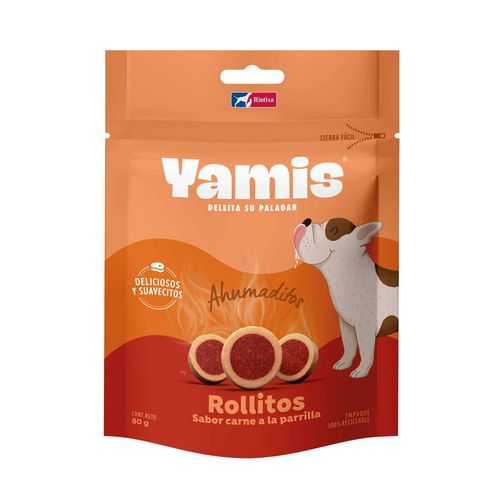 Yamis Snack Perro Adulto Todas Las Razas Rollitos De Carne A La Parrilla 80 gr