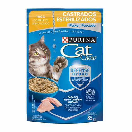 Cat Chow Alimento Húmedo Para Gatos Esterilizados Pescado 85 gr