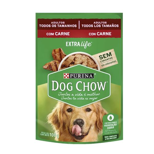 Dog Chow Alimento Húmedo Cena De Carne Trozos Jugosos 100 gr