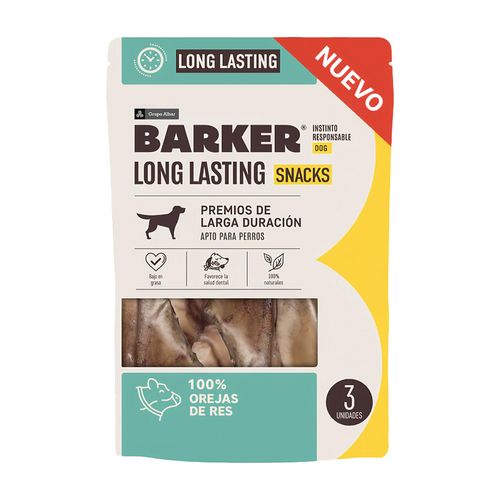 Barker Long Lasting Snacks Orejas de Res X3 Unidades