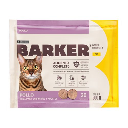 Barker Cat Pollo 500 gr (20 Hamburguesas)