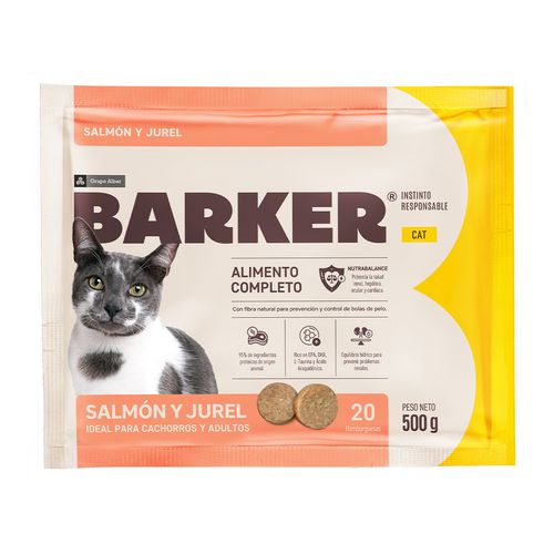 Barker Cat Salmón y Jurel 500 gr (20 Hamburguesas)