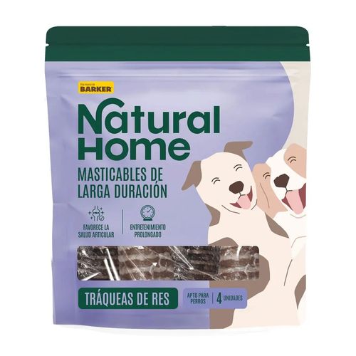 Natural Home Snack Para Perro Tráqueas De Res X4 Unidades