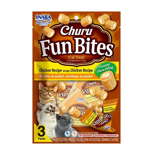Churu Fun Bites Snacks Para Gato Pollo X3 Packs