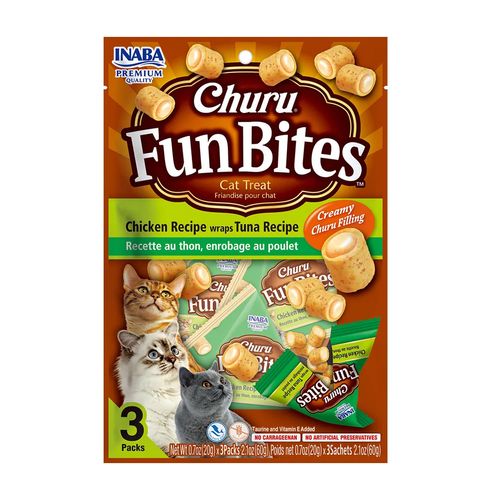 Churu Fun Bites Snacks Para Gato Pollo Con Atún X3 Packs