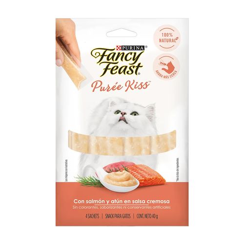 Fancy Feast Purée Kiss Salmón y Atún X4 Tubos 40 gr