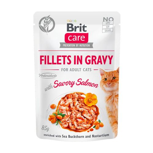 Brit Care Cat Fillets In Gravy Savory Salmon 85 gr