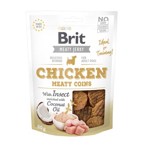 Brit Meaty Jerky Snack Chicken And Insect Meaty Coins 80 gr