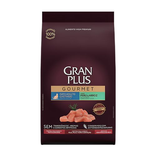 Gran Plus Gourmet Gato Castrado Pavo y Arroz 3 kg