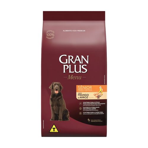 Gran Plus Adulto Senior Raza Mediana y Grande Pollo y Arroz 15 kg