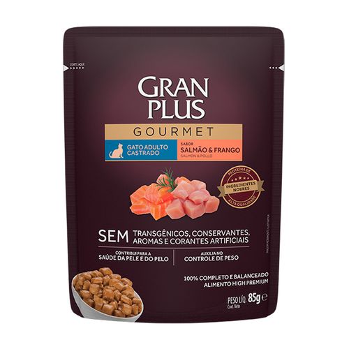 Gran Plus Gourmet Gato Castrado Sabor Salmón y Pollo 85 gr