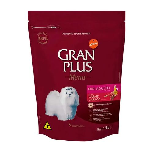 Gran Plus Adulto Raza Mini y Pequeña Carne y Arroz 3 kg