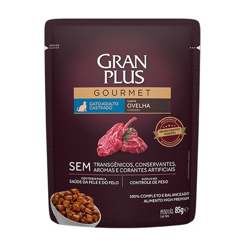 Gran Plus Gourmet Gato Castrado Sabor Cordero 85 gr