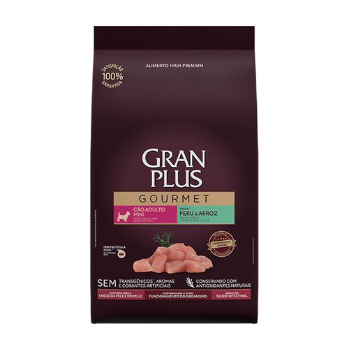 Gran Plus Gourmet Adulto Raza Mini y Pequeña Pavo y Arroz 3 kg