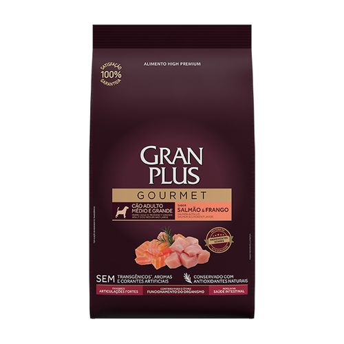 Gran Plus Gourmet Adulto Raza Mediana y Grande Salmón y Pollo 10 kg