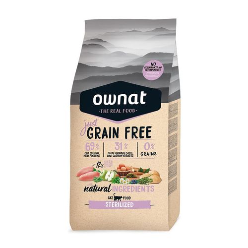 Ownat Just Grain Free Gatos Esterilizados 8 kg