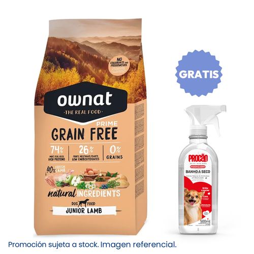 Ownat Prime Grain Free Perro Junior Cordero 3 kg